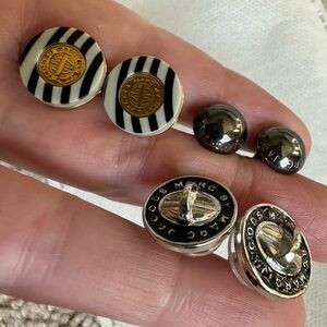 Marc by Marc Jacobs earrings vintage set 3 pair black white silver white unique